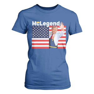 Funny Trump French Fries 2024 T Shirt For Women McLegend Fast Food Worker American Flag TS02 Royal Blue Print Your Wear