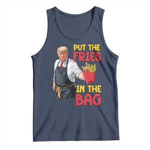 Funny Trump French Fries 2024 Tank Top Put The Fries In The Bag Fast Food Worker TS02 Navy Print Your Wear