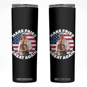 Funny Trump Fry 2024 Skinny Tumbler Make Fries Great Again American Flag TS02 Black Print Your Wear