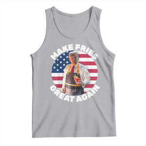 Funny Trump Fry 2024 Tank Top Make Fries Great Again American Flag TS02 Athletic Heather Print Your Wear