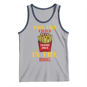 Funny Trump French Fry 2024 Tank Top Put The Fries In The Bag Fast Food TS02 Athletic Heather Navy Print Your Wear