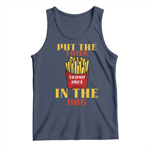 Funny Trump French Fry 2024 Tank Top Put The Fries In The Bag Fast Food TS02 Navy Print Your Wear