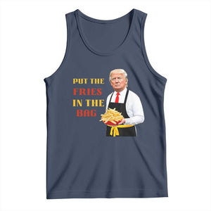 Funny Trump French Fry Tank Top Put The Fries In The Bag 2024 Fast Food Worker TS02 Navy Print Your Wear