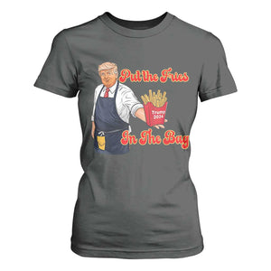Funny Trump French Fry T Shirt For Women Fast Food Put The Fries In The Bag TS02 Dark Heather Print Your Wear