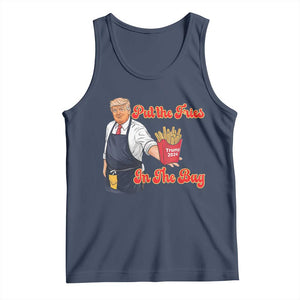 Funny Trump French Fry Tank Top Fast Food Put The Fries In The Bag TS02 Navy Print Your Wear