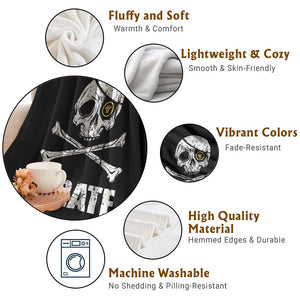 Funny Pirate Pi Cryptocurrency Throw Blanket Crypto Coins Blockchain Mining TS02 Print Your Wear