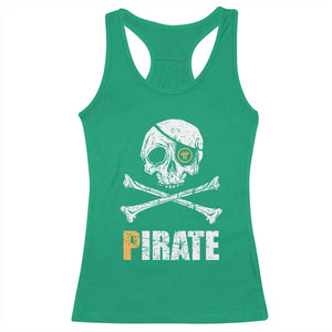 Funny Pirate Pi Cryptocurrency Racerback Tank Top Crypto Coins Blockchain Mining TS02 Irish Green Print Your Wear