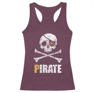 Funny Pirate Pi Cryptocurrency Racerback Tank Top Crypto Coins Blockchain Mining TS02 Maroon Print Your Wear