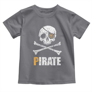 Funny Pirate Pi Cryptocurrency Toddler T Shirt Crypto Coins Blockchain Mining TS02 Charcoal Print Your Wear