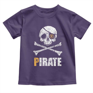 Funny Pirate Pi Cryptocurrency Toddler T Shirt Crypto Coins Blockchain Mining TS02 Purple Print Your Wear