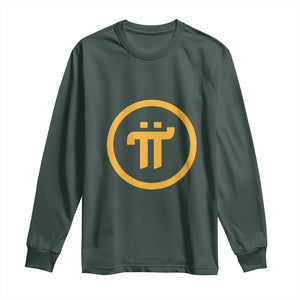 Pi Cryptocurrency Long Sleeve Shirt Crypto Coins Network TS02 Dark Forest Green Print Your Wear