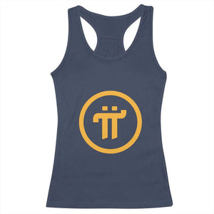 Pi Cryptocurrency Racerback Tank Top Crypto Coins Network TS02 Navy Print Your Wear