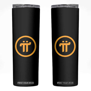Pi Cryptocurrency Skinny Tumbler Crypto Coins Network TS02 Black Print Your Wear