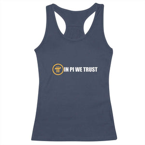 In Pi We Trust Cryptocurrency Racerback Tank Top Crypto Coins Blockchain Mining TS02 Navy Print Your Wear