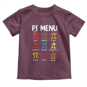 Funny Number Pi Toddler T Shirt Pi Menu 3.14 Pi Symbol - Math Teacher Happy Pi Day TS02 Maroon Print Your Wear