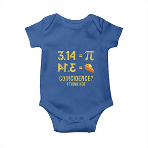 Funny Number Pi Baby Onesie Pi 3.14 Equal Pie Coincidence I Think Not Math Pun TS02 Royal Blue Print Your Wear