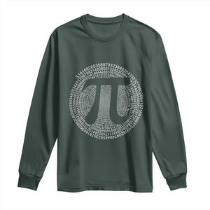 Funny Number Pi Long Sleeve Shirt Pi 3.14 Pi Number Symbol Math Science Gift TS02 Dark Forest Green Print Your Wear
