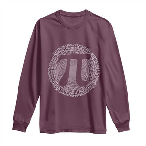 Funny Number Pi Long Sleeve Shirt Pi 3.14 Pi Number Symbol Math Science Gift TS02 Maroon Print Your Wear