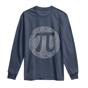 Funny Number Pi Long Sleeve Shirt Pi 3.14 Pi Number Symbol Math Science Gift TS02 Navy Print Your Wear