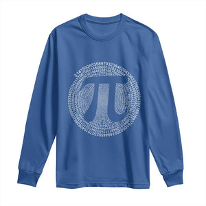 Funny Number Pi Long Sleeve Shirt Pi 3.14 Pi Number Symbol Math Science Gift TS02 Royal Blue Print Your Wear