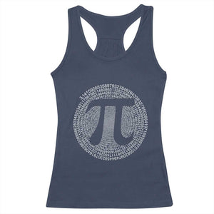 Funny Number Pi Racerback Tank Top Pi 3.14 Pi Number Symbol Math Science Gift TS02 Navy Print Your Wear