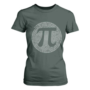 Funny Number Pi T Shirt For Women Pi 3.14 Pi Number Symbol Math Science Gift TS02 Dark Forest Green Print Your Wear