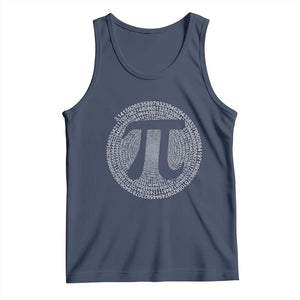 Funny Number Pi Tank Top Pi 3.14 Pi Number Symbol Math Science Gift TS02 Navy Print Your Wear