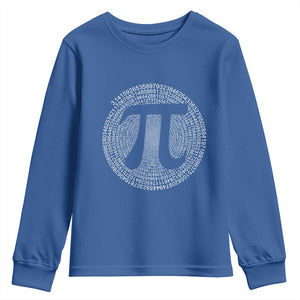 Funny Number Pi Youth Sweatshirt Pi 3.14 Pi Number Symbol Math Science Gift TS02 Royal Blue Print Your Wear