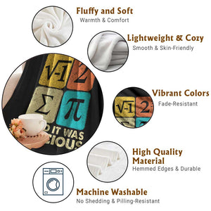 Funny Number Pi Throw Blanket I Ate Some Pie and It Was Delicious Funny PI Day Math Pun TS02 Print Your Wear