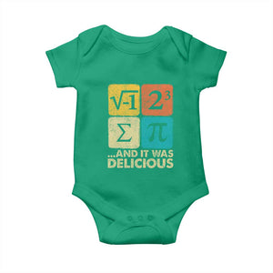 Funny Number Pi Baby Onesie I Ate Some Pie and It Was Delicious Funny PI Day Math Pun TS02 Irish Green Print Your Wear