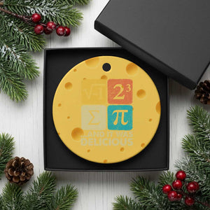 Funny Number Pi Ceramic Ornament I Ate Some Pie and It Was Delicious Funny PI Day Math Pun TS02 1pc Yellow Cheese Print Your Wear