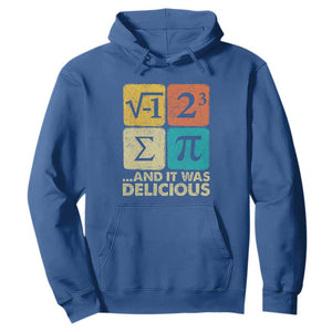 Funny Number Pi Hoodie I Ate Some Pie and It Was Delicious Funny PI Day Math Pun TS02 Royal Blue Print Your Wear