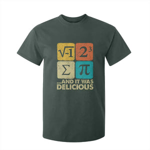 Funny Number Pi T Shirt For Kid I Ate Some Pie and It Was Delicious Funny PI Day Math Pun TS02 Dark Forest Green Print Your Wear