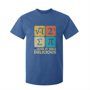 Funny Number Pi T Shirt For Kid I Ate Some Pie and It Was Delicious Funny PI Day Math Pun TS02 Royal Blue Print Your Wear