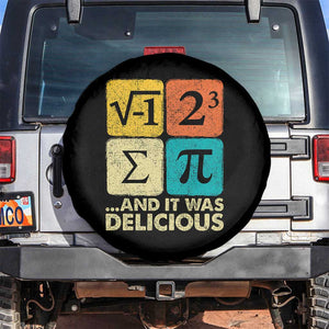 Funny Number Pi Spare Tire Cover I Ate Some Pie and It Was Delicious Funny PI Day Math Pun TS02 No hole Black Print Your Wear