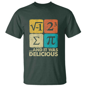Funny Number Pi T Shirt I Ate Some Pie and It Was Delicious Funny PI Day Math Pun TS02 Dark Forest Green Print Your Wear