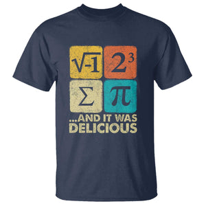 Funny Number Pi T Shirt I Ate Some Pie and It Was Delicious Funny PI Day Math Pun TS02 Navy Print Your Wear