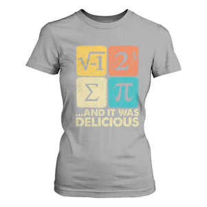 Funny Number Pi T Shirt For Women I Ate Some Pie and It Was Delicious Funny PI Day Math Pun TS02 Sport Gray Print Your Wear
