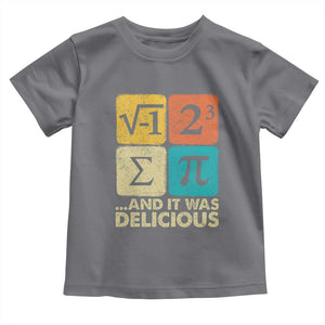 Funny Number Pi Toddler T Shirt I Ate Some Pie and It Was Delicious Funny PI Day Math Pun TS02 Charcoal Print Your Wear
