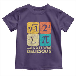 Funny Number Pi Toddler T Shirt I Ate Some Pie and It Was Delicious Funny PI Day Math Pun TS02 Purple Print Your Wear
