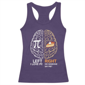 Funny Pi Day Racerback Tank Top Left Vs Right Brain Pie Shirt Math Geek Gift TS02 Purple Print Your Wear