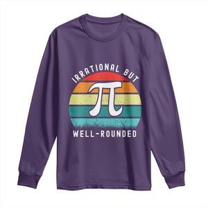 Funny Number Pi Long Sleeve Shirt Retro Irrational But Well Rounded Pi Day Celebration Math TS02 Purple Print Your Wear