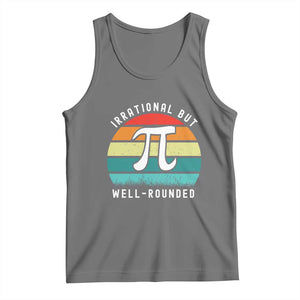 Funny Number Pi Tank Top Retro Irrational But Well Rounded Pi Day Celebration Math TS02 Black Heather Print Your Wear