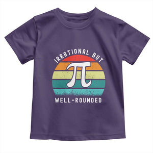 Funny Number Pi Toddler T Shirt Retro Irrational But Well Rounded Pi Day Celebration Math TS02 Purple Print Your Wear