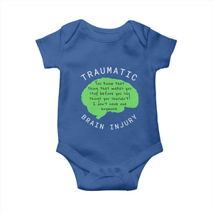 Traumatic Brain Injury Awareness Baby Onesie TBI Support TS02 Royal Blue Print Your Wear