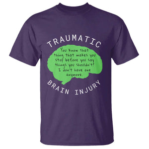 Traumatic Brain Injury Awareness T Shirt TBI Support TS02 Purple Print Your Wear