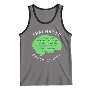 Traumatic Brain Injury Awareness Tank Top TBI Support TS02 Deep Heather Black Print Your Wear
