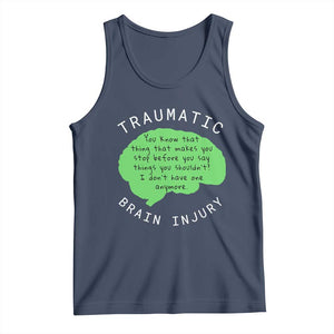 Traumatic Brain Injury Awareness Tank Top TBI Support TS02 Navy Print Your Wear