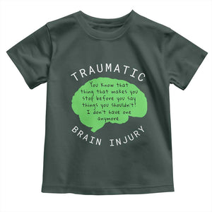 Traumatic Brain Injury Awareness Toddler T Shirt TBI Support TS02 Dark Forest Green Print Your Wear