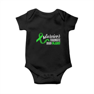 Traumatic Brain Injury Awareness Baby Onesie TBI Survivor TS02 Black Print Your Wear